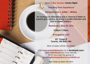 Speaking From Experience - Wednesday, May 28, 2014 at The Tangerine Cafe (221 Yonge Street, Toronto)