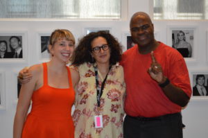 From left to right: Olena Decock (Associate Programmer - Middle East And African Films - 2015 Toronto International Film Festival), Rasha Salti Programmer - Middle East And African Films - 2015 Toronto International Film Festival) and Dr. Vibe