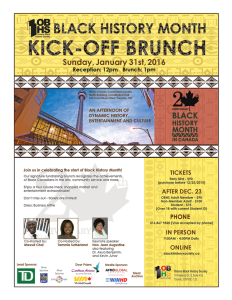 Ontario Black History Society - Black History Month Kick-Off Brunch 2016