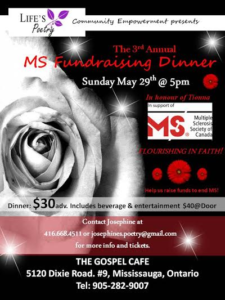 3rd Annual MS Fundraising Dinner - May 30, 2016